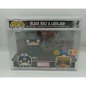 Funko Pop! Black Bolt Lockjaw 2 Pack Sdcc Px Previews Gitd New In Protective